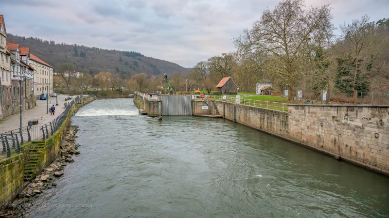 Historisches Nadelwehr und Werra-Schleuse