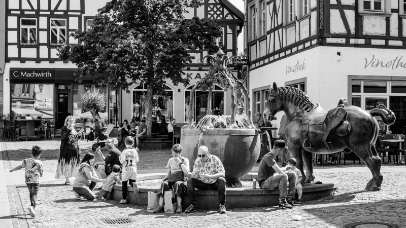Rossmarkt-mit-Max-dem-Bronzepferd